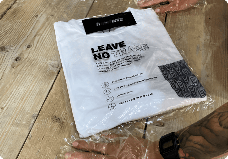 Ocean-safe water-soluble bag leaving zero microplastics